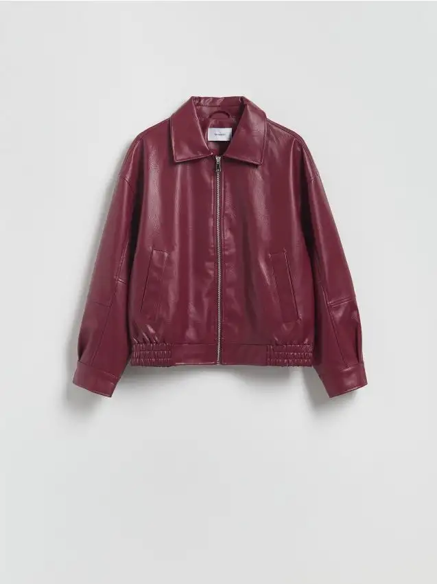 Bomber con colletto Colore bordeaux