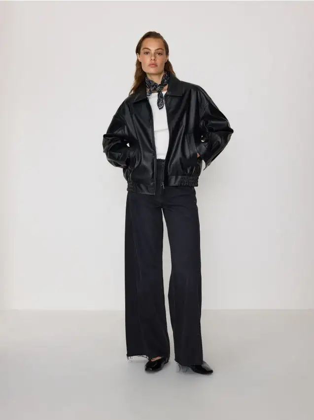 Bomber con colletto Colore nero