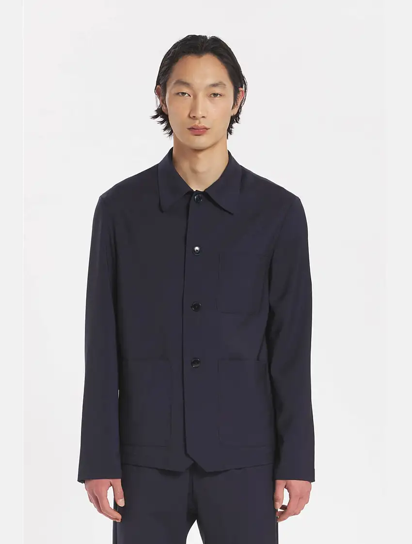 Overshirt Visal in Fresco Lana Blu