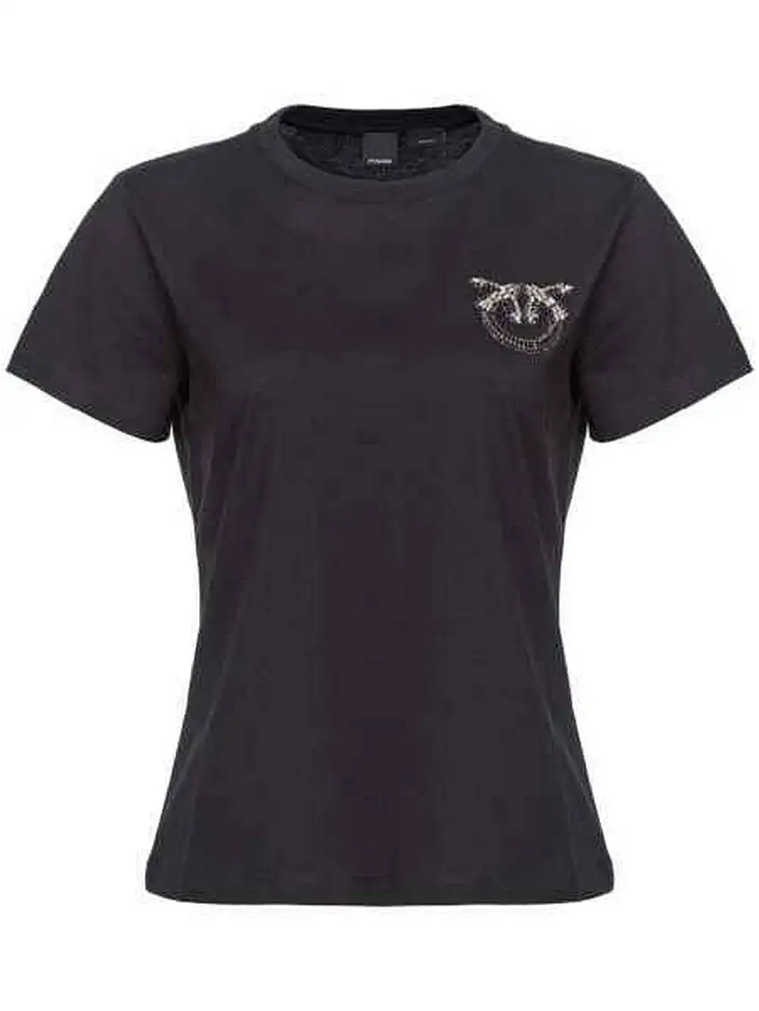 Pinko Women's T-shirt - Nambrone Logo Birds T-Shirt - Black