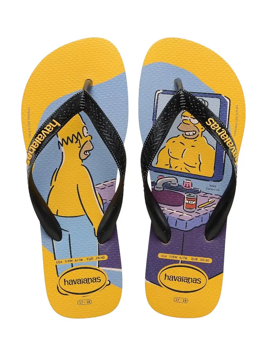 HAVAIANAS Unisex Adult Flip Flops Hav. Simpsons 4137889.1740 Yellow