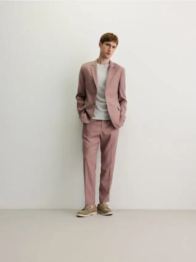 Pantaloni da completo in misto viscosa Colore malva