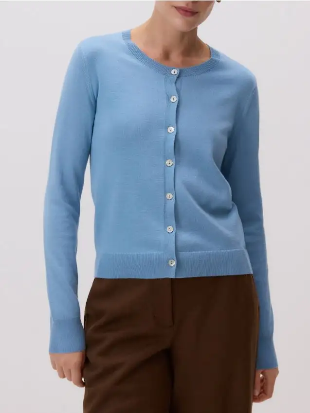 Cardigan con bottoni in viscosa Colore turchese chiaro