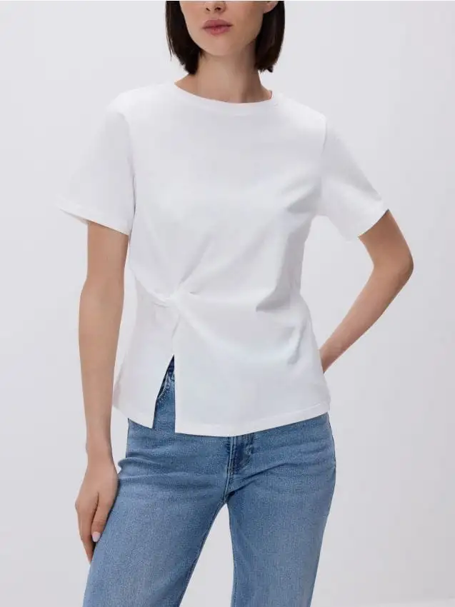 Blusa con nodo Colore panna