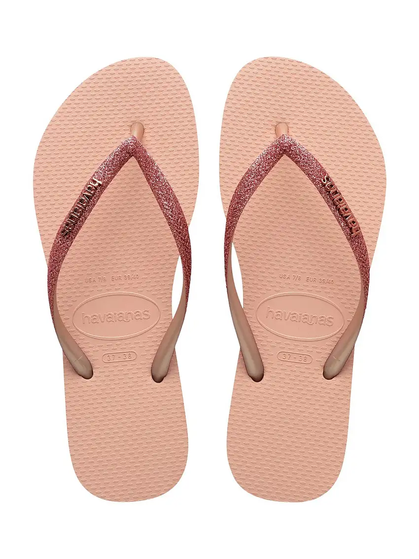 HAVAIANAS Women's Flip Flops Hav. Slim Glitter II 4146975.9898 Pink
