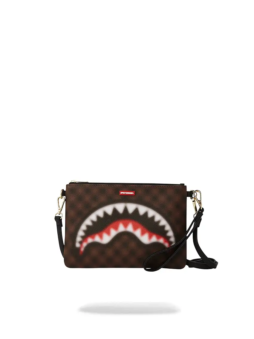 SPRAYGROUND Men's Clutch SHARKS IN PARIS BLUR POUCHETTE 910B6847NSZ Brown