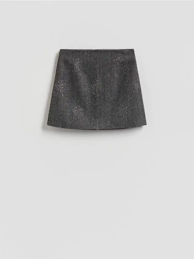 Minigonna in misto lana Colore grigio chiaro