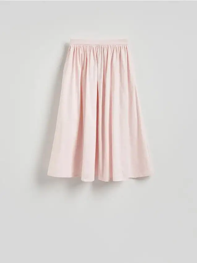 Flared midi skirt with box pleats Colore rosa pastello