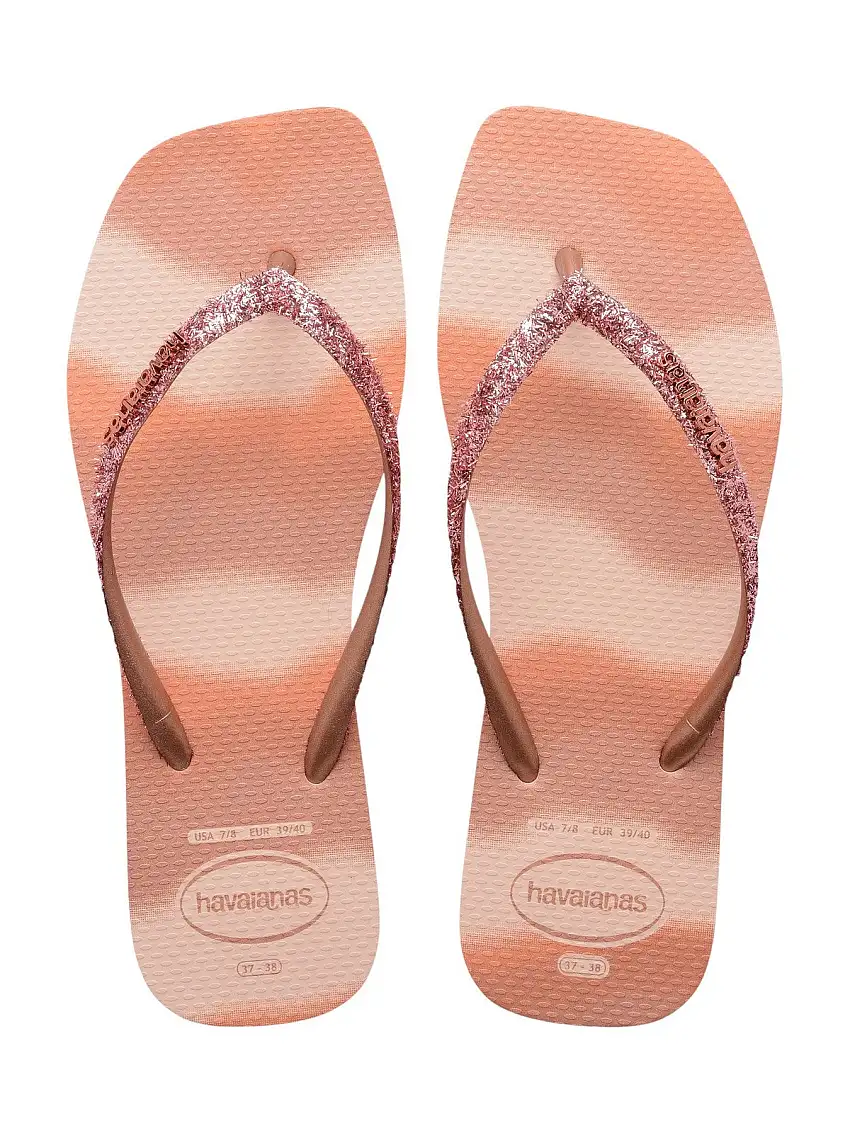 HAVAIANAS Women's Flip Flops Hav. Slim square glitter party 4149417.0076 Pink