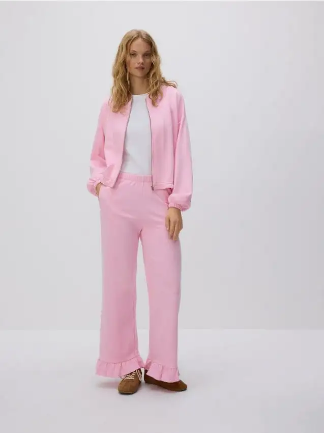 Pantaloni con volant Colore rosa