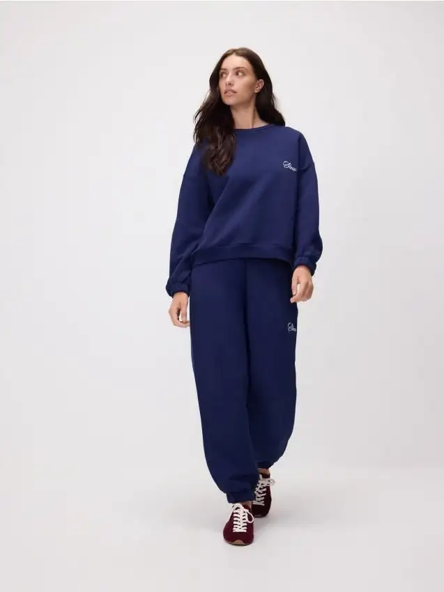 Pantaloni da tuta ricamati Colore blu scuro