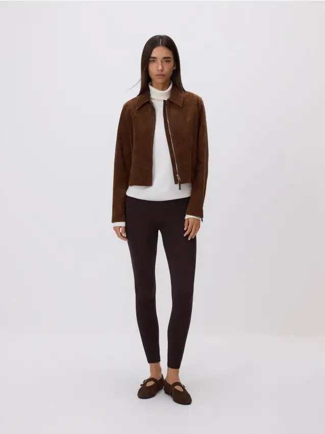 Leggings in misto cotone Colore marrone scuro