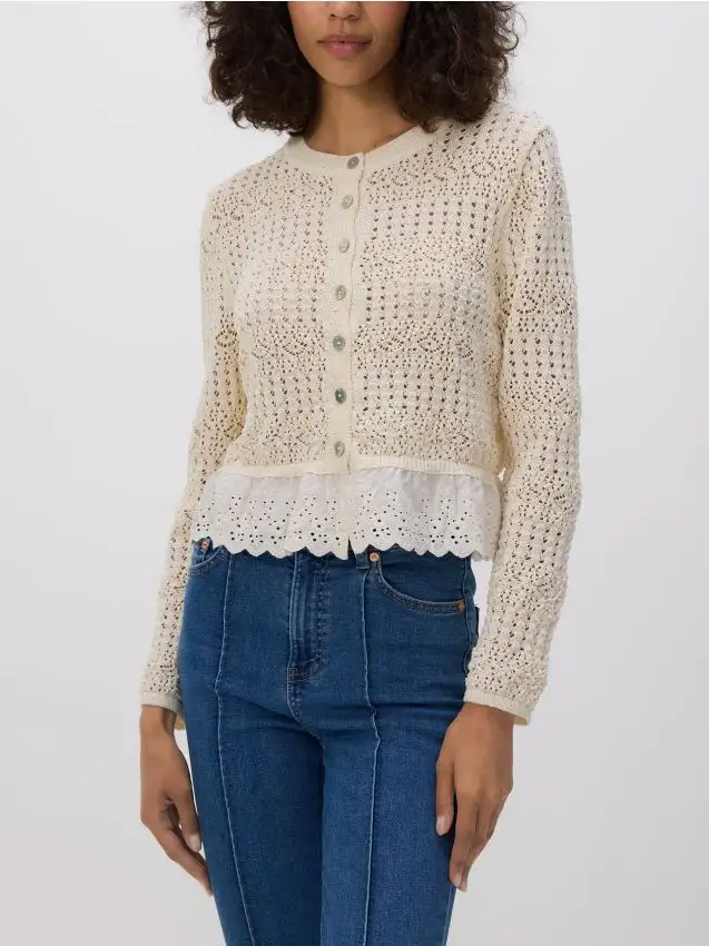 Cardigan traforato Colore nude