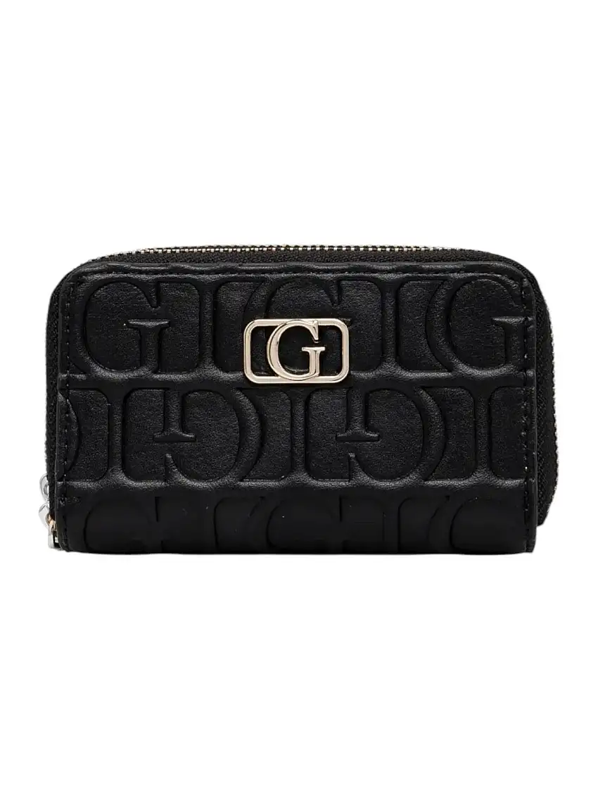 GUESS Women's Wallet G TELEVISION DBL ZIP MINI WLLT PW7522 P5211 BLA Black