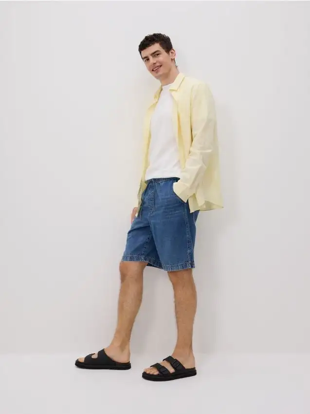 Pantaloncini jogger di jeans Colore blu scuro