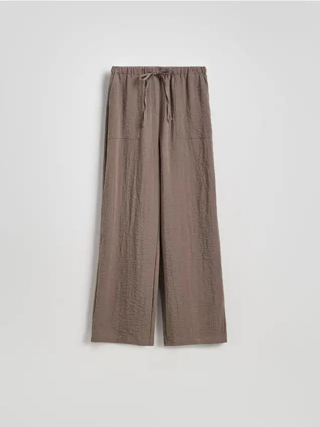 Pantaloni ampi in viscosa  Colore caffè