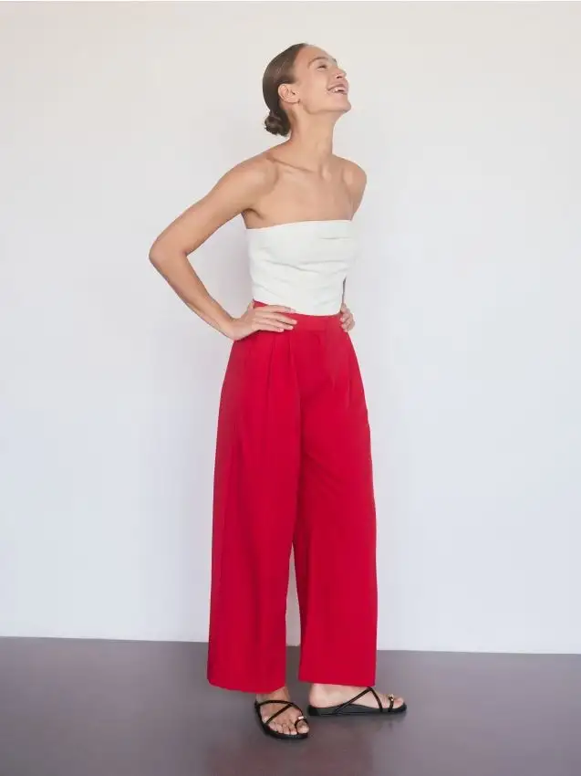 Pantaloni in misto viscosa Colore rosso