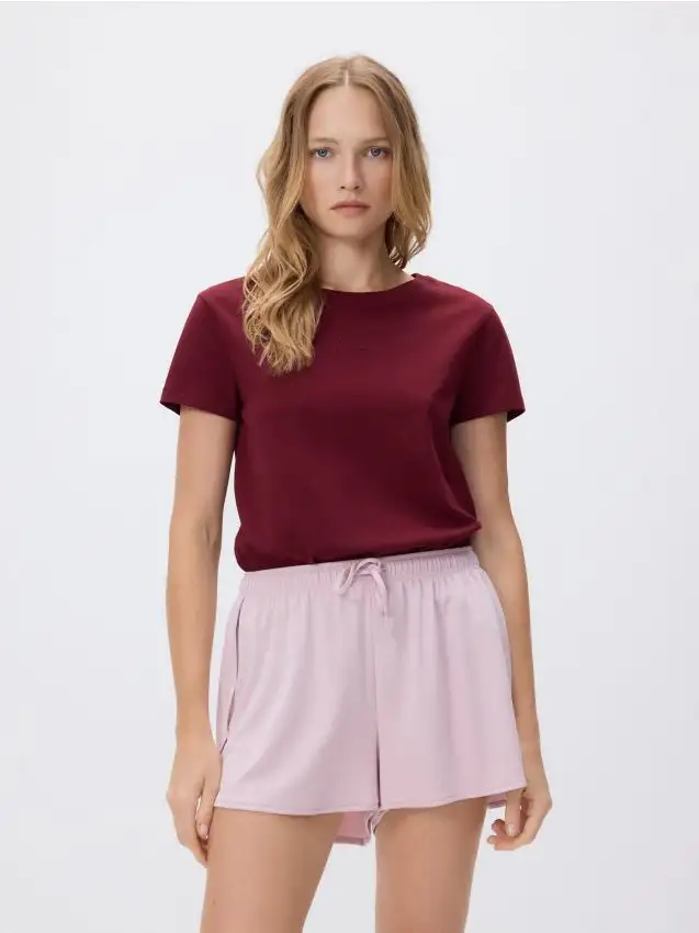 Pantaloncini lisci in modal Colore rosa pastello