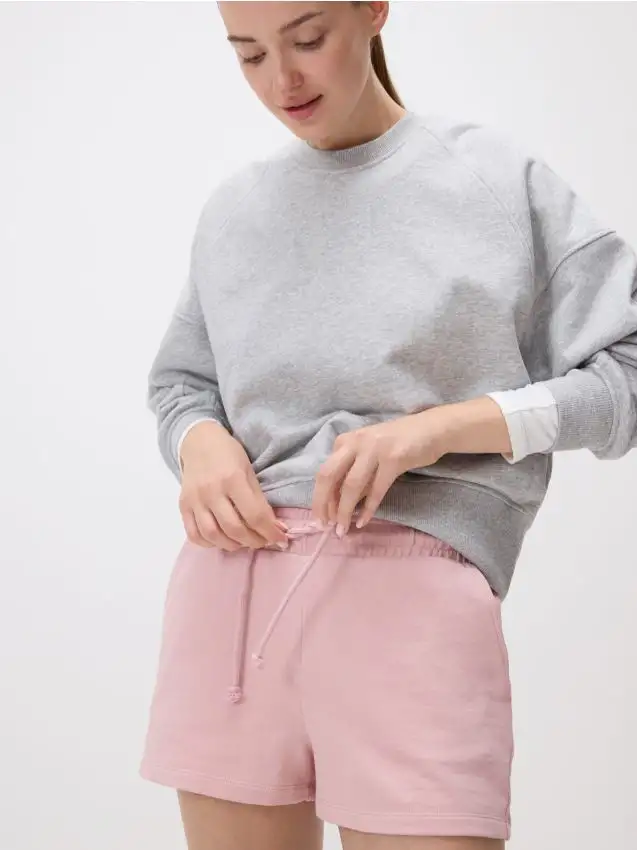 Pantaloncini in cotone Colore rosa cipria