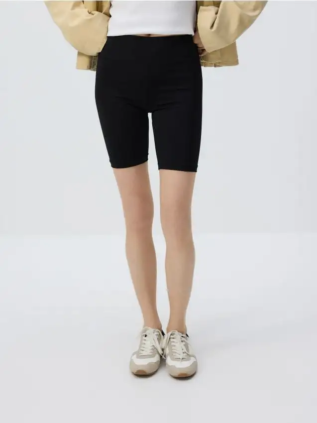 Pantaloncini da ciclista lisci Colore nero