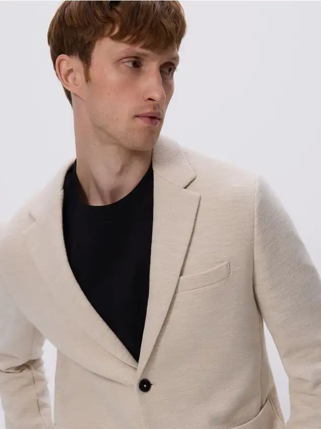 Blazer slim in maglia Colore beige