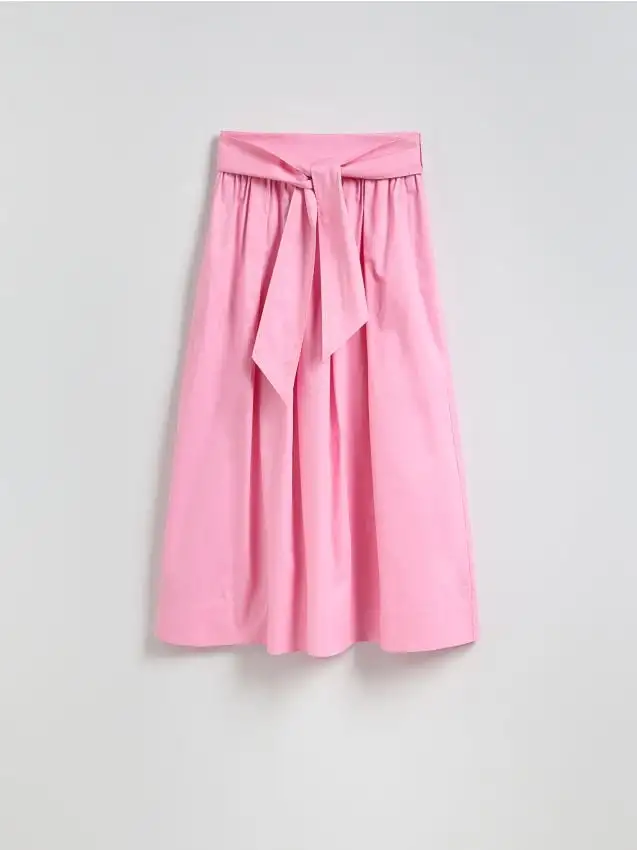 Gonna midi allacciata Colore rosa shocking