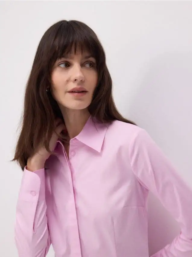 Camicia in cotone Colore rosa pastello