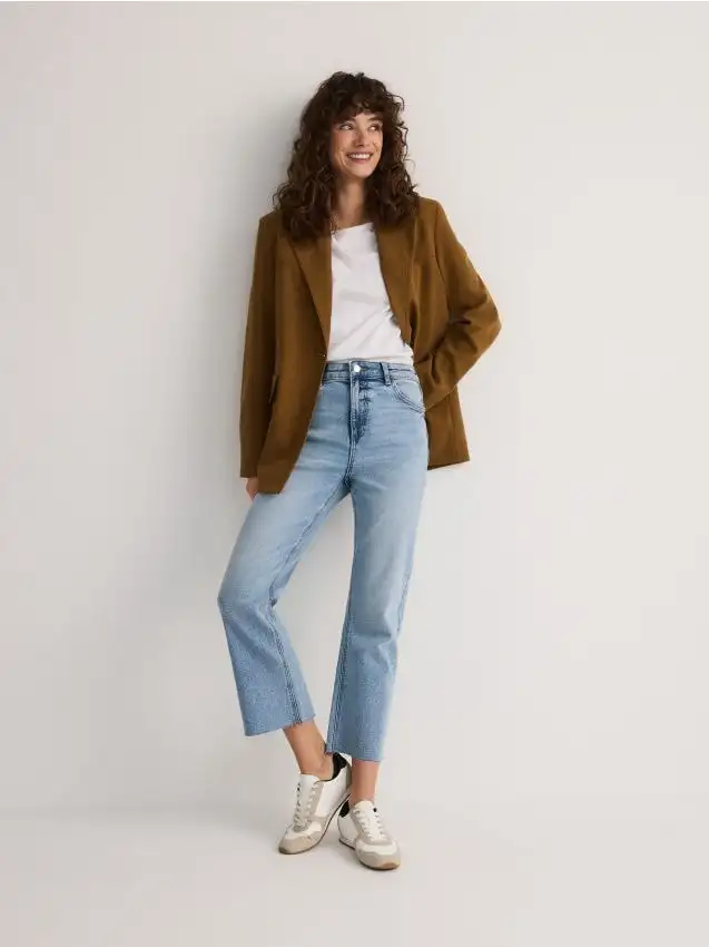 Jeans flare petite Colore blu