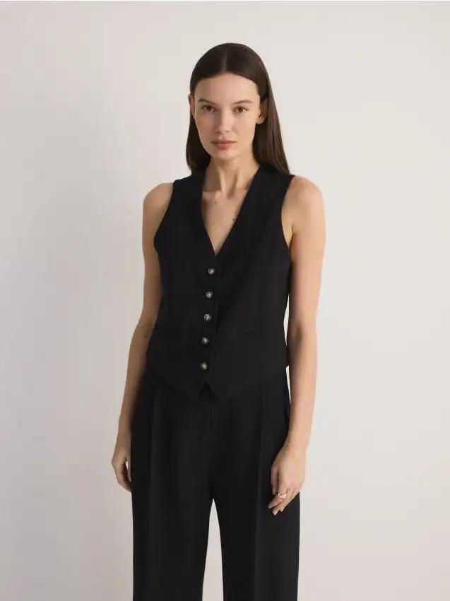 Gilet con aggiunta di viscosa Colore nero