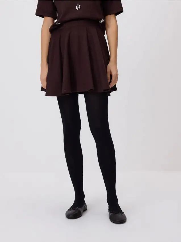 Minigonna con volant Colore marrone scuro