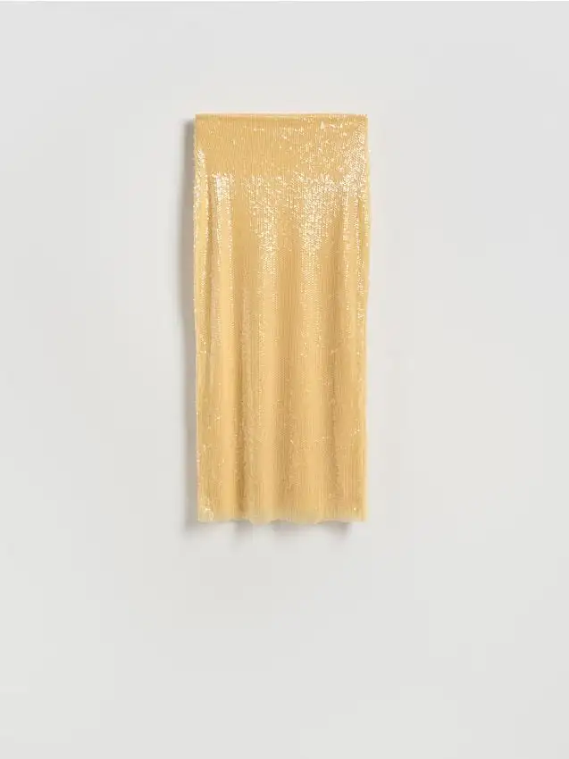 Midigonna con paillette Colore giallo chiaro