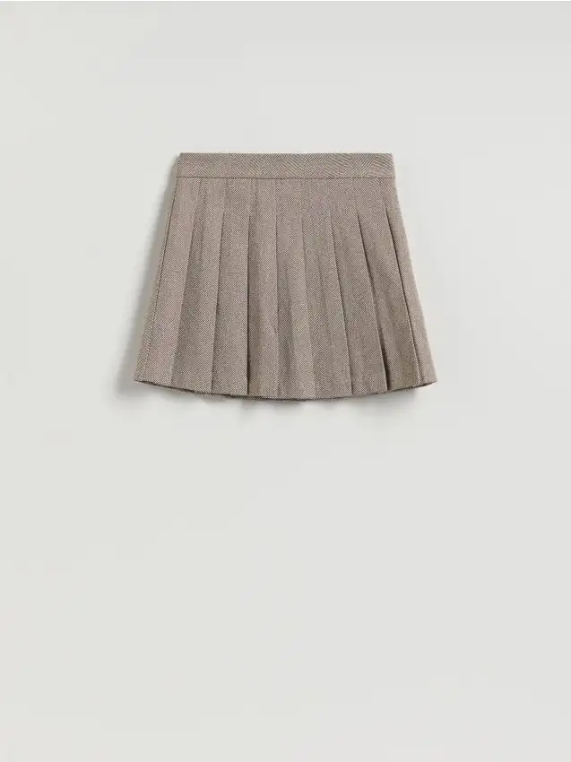 Gonna plissettata mini Colore caffè