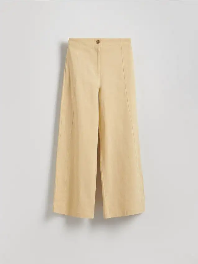 Pantaloni larghi in cotone Colore grano