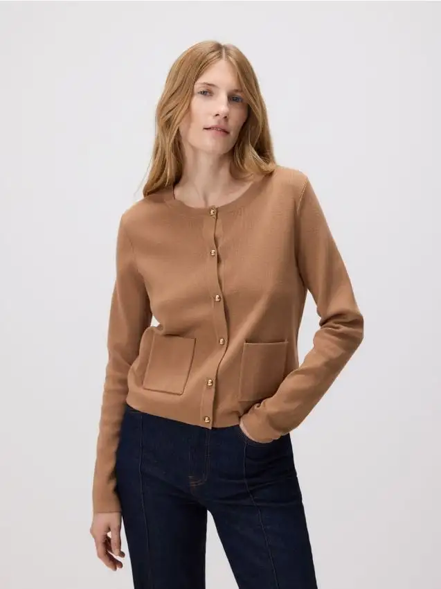 Cardigan in viscosa Colore beige