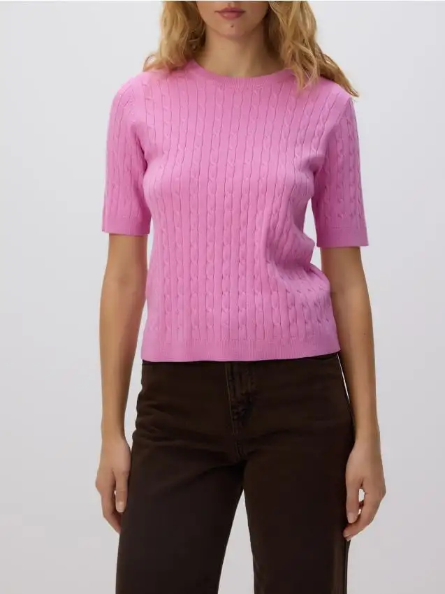 Maglione con trama decorativa Colore orchidea