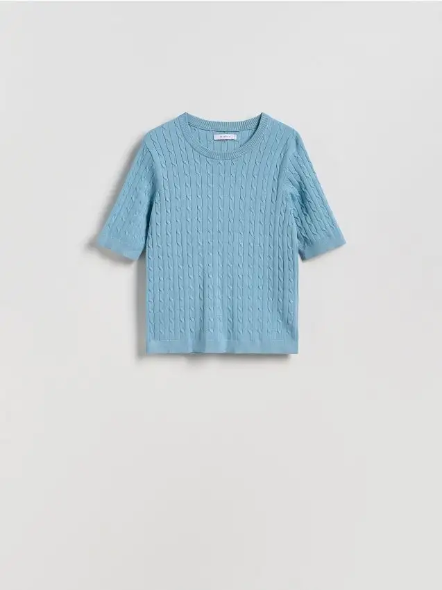 Maglione con trama decorativa Colore turchese chiaro