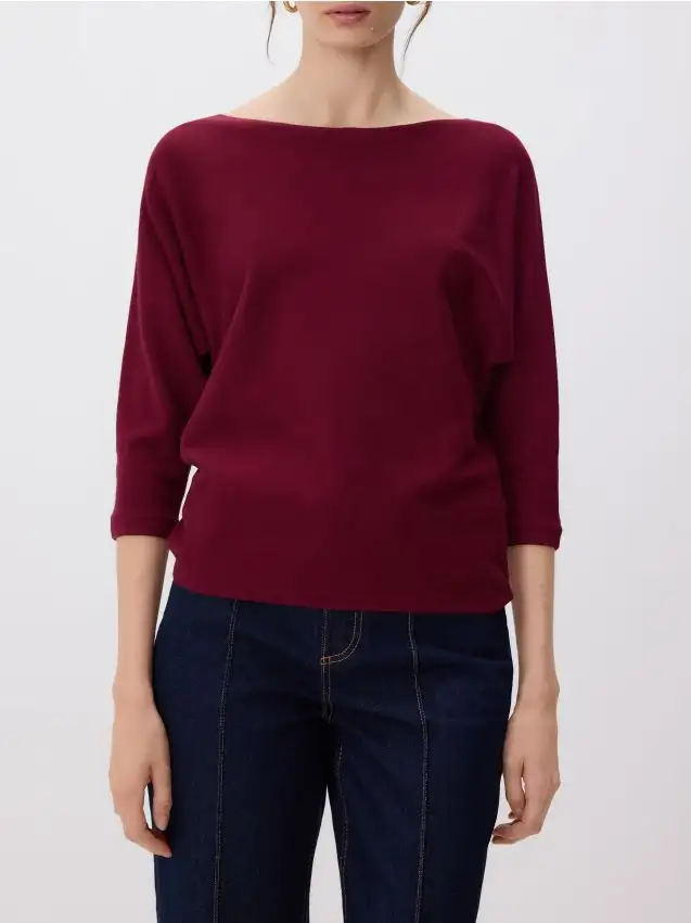 Maglione in misto viscosa Colore maroon