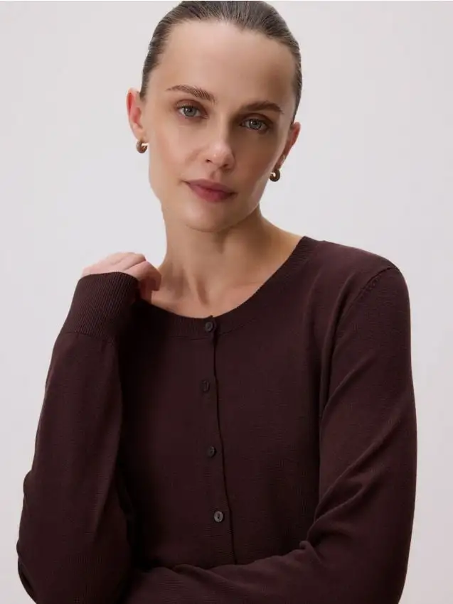 Cardigan in viscosa Colore marrone