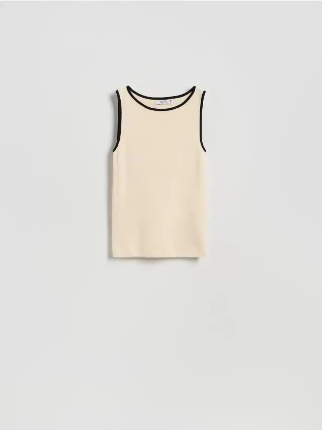 Top in viscosa Colore panna