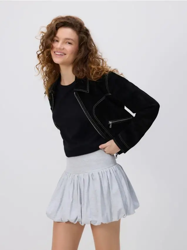 Minigonna a palloncino Colore grigio chiaro