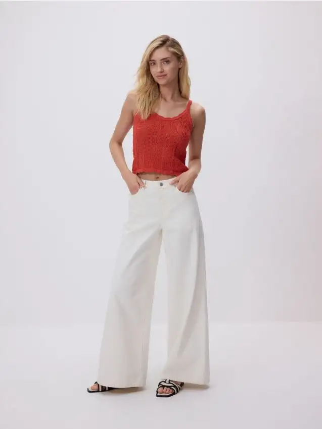 Top in maglia con spalline Colore rame