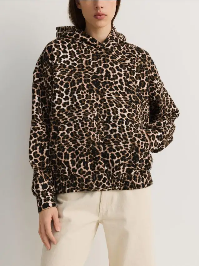 Felpa con stampa animalier Colore multicolore