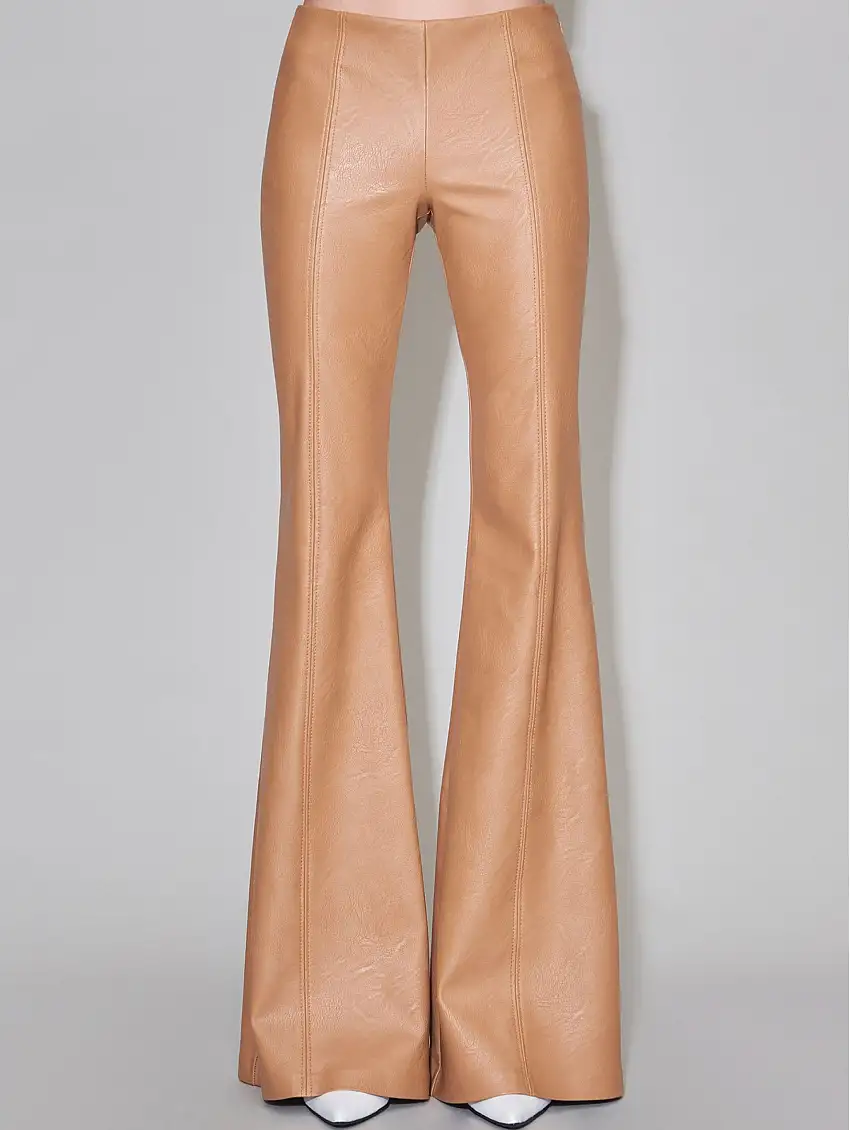 Pantaloni in Ecopelle Cammello