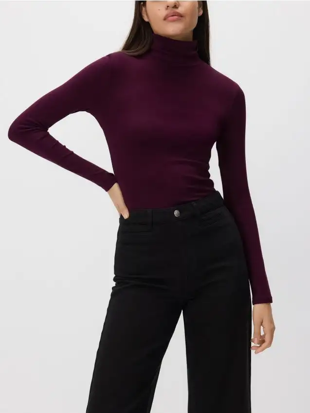 Dolcevita in cotone Colore maroon