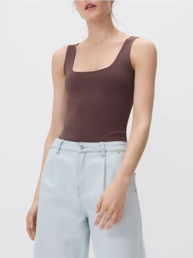 Body con tirantes Colore marrone scuro