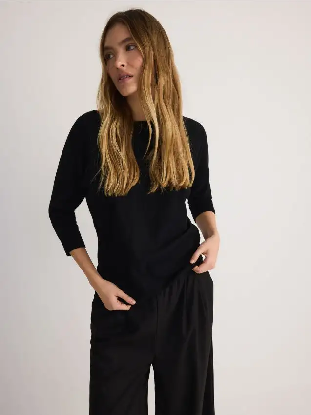 Plain viscose rich jumper Colore nero