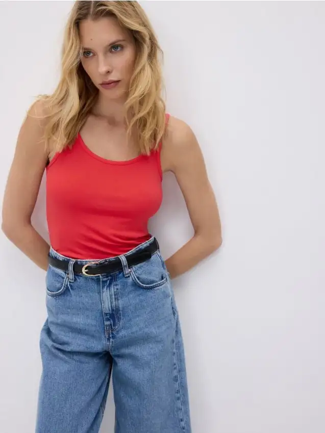 Top in misto viscosa Colore rosso