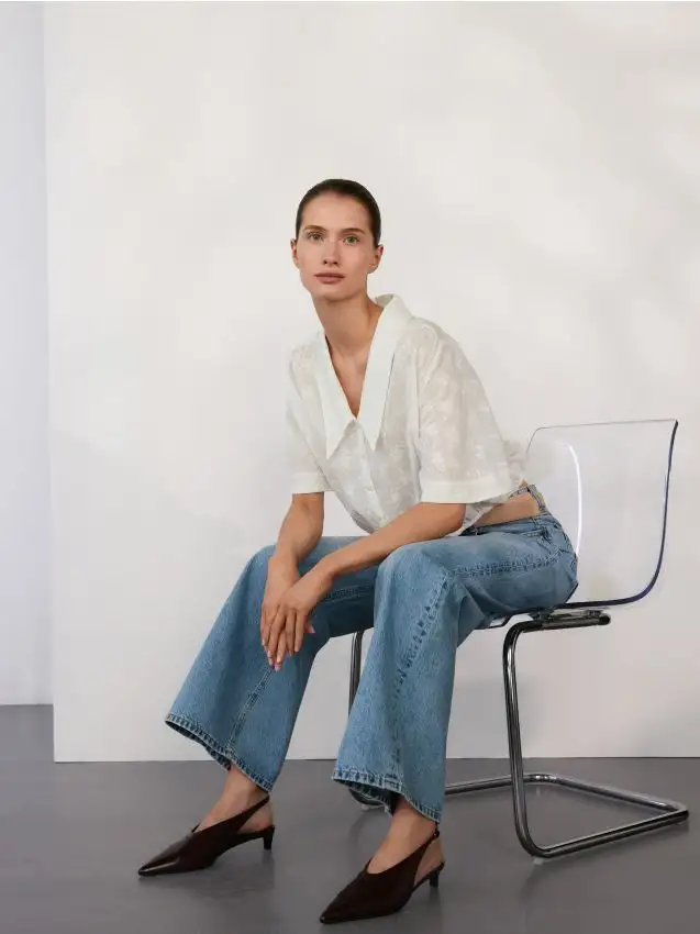 Camicia con motivo ricamato Colore bianco