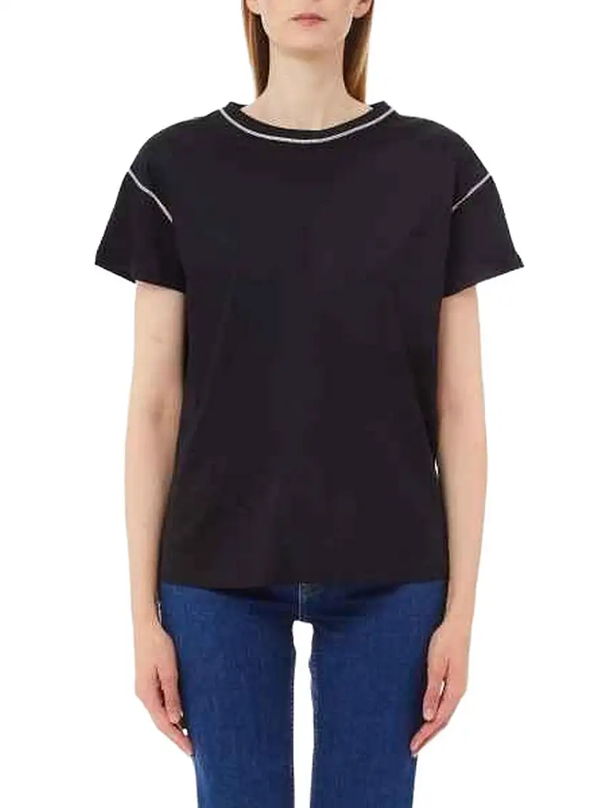 Liu Jo Women's T-shirt - T-Shirt With Rhinestones - Black