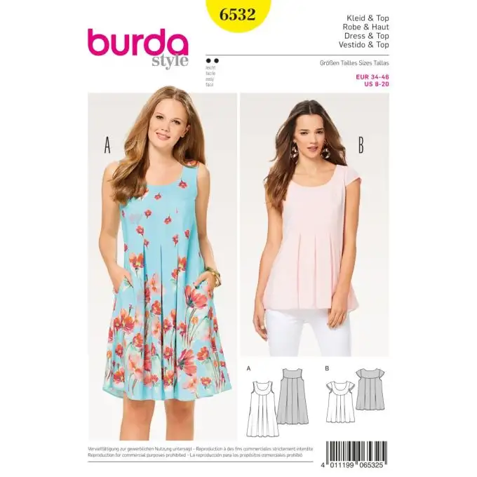 Modello burda 6532 abito e top
